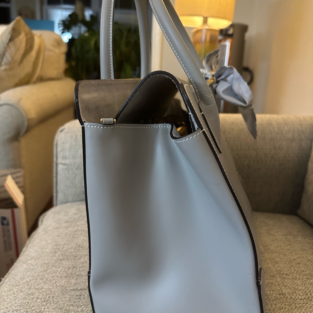Alberta Di Canio Made in Italy Genuine Leather Grey Satchel Handbag Quiet Luxury - Picture 11 of 12